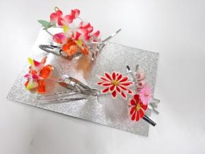 アンティーク　つまみ細工　髪飾りセット